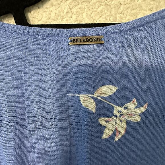 Billabong Blue V-Neck Floral Mini Dress Women's Size‎ Small - Picture 9 of 11